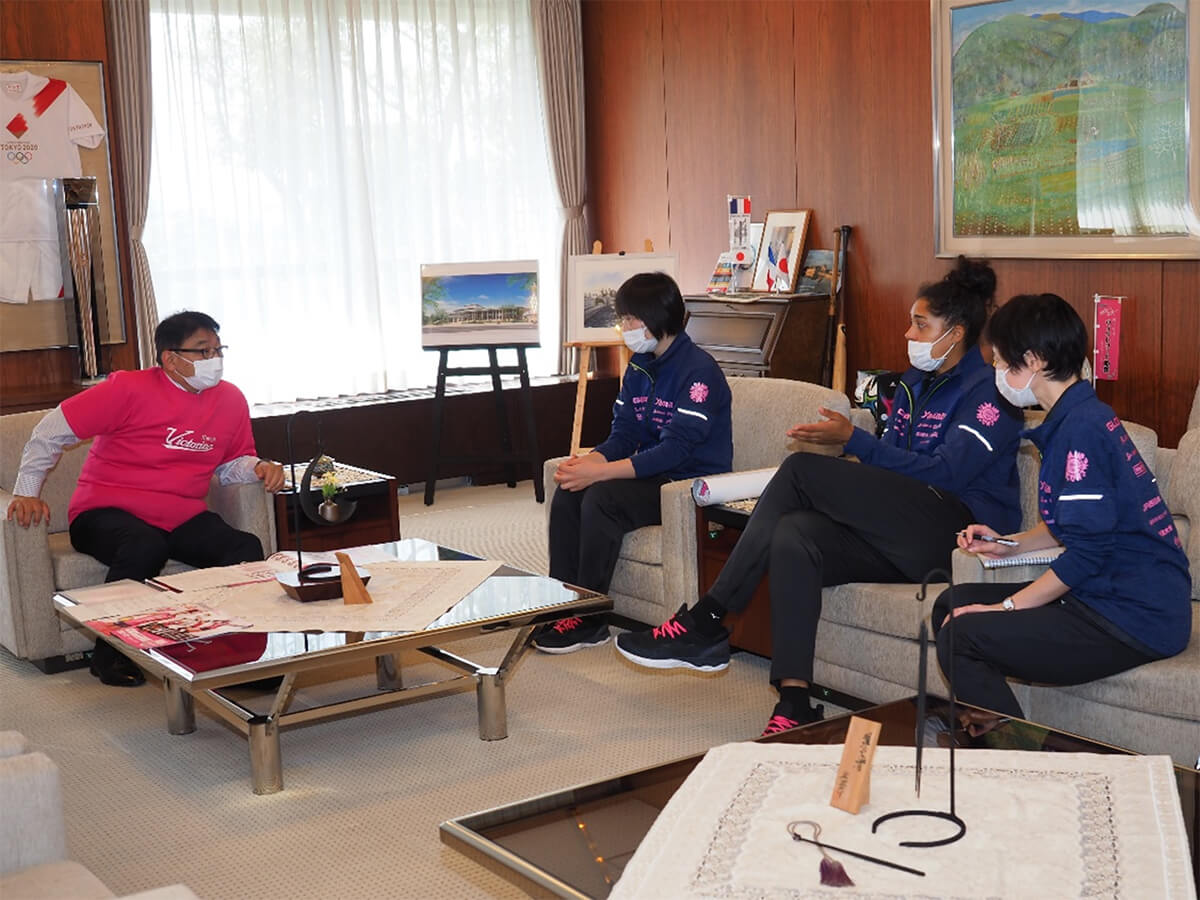 ホームゲーム開催を前に清元姫路市長に決意を報告