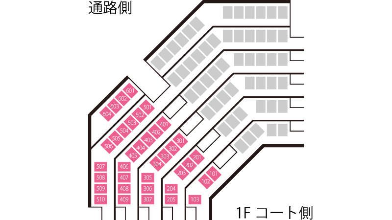 座席配置 2階 5ブロック