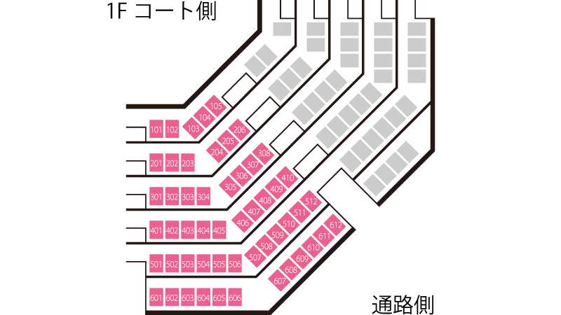 座席配置 2階 21ブロック