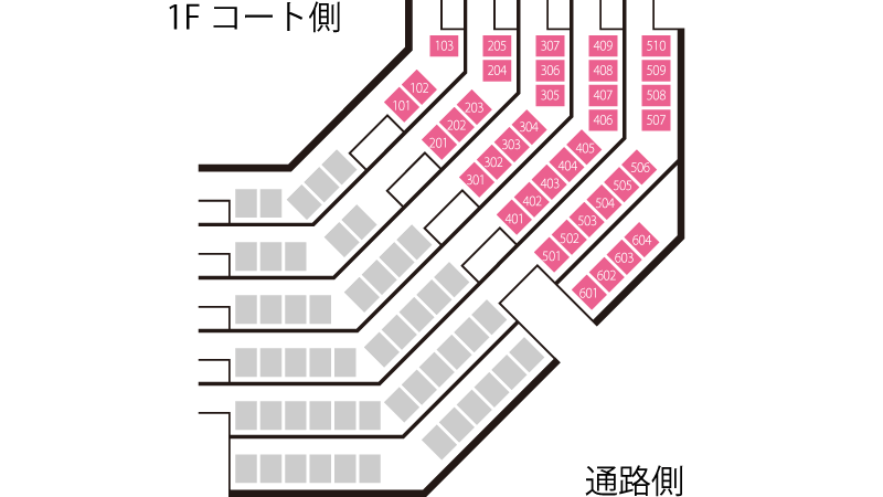 座席配置 2階 22ブロック