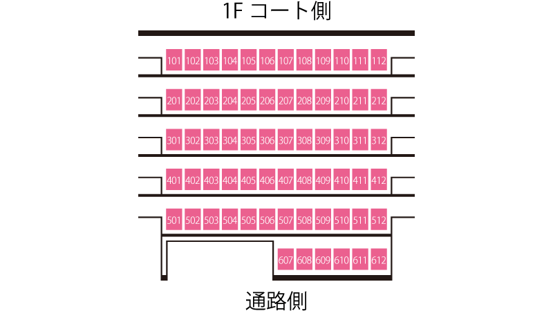 座席配置 2階 東側 17ブロック